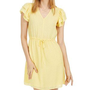 MAISON JULES Women's Yellow Petal Sleeve Short Fit